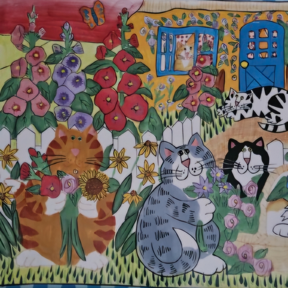 *Candace Reiter CATZILLA Cat Ceramic Rectangular Platter - Picture 2 of 3